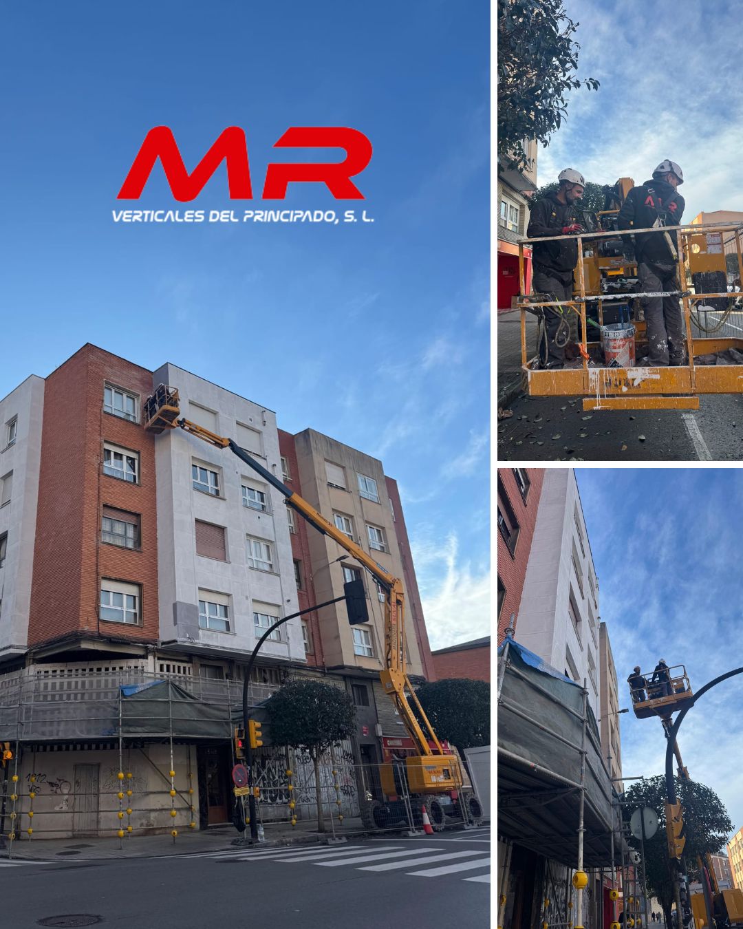 Obra exterior de fachada y pintura - MR Verticales