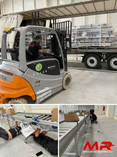 Montaje y calibración de líneas de transportadores en el centro logístico de IKEA