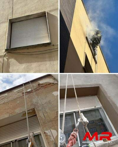 Rehabilitamos una fachada en altura y eliminamos humedades en una ventana sin necesidad de andamios