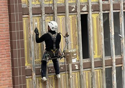 Rehabilitación de fachada en el barrio de Pumarín de Gijón